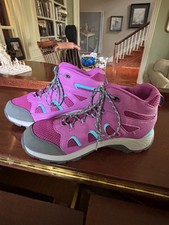 MERRELL Kids Oakcreek Mid Lace Waterproof Hiking Sports Purple Boots Sz 6.5M
