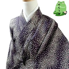 Kaerutei Kimono Synthetic Fiber Washable Dot Purple Japan