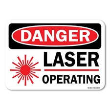 Laser Operating with Graphic ANSI Danger Sign Metal Plastic Decal