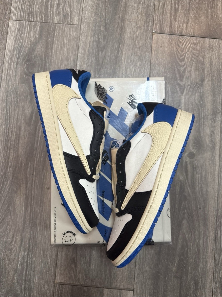 Size 9 - Jordan 1 Retro x Fragment Design x Travis Scott Low Blue