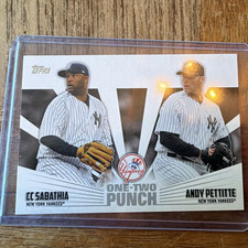 Topps 2012 One-Two Punch Insert CC Sabathia Andy Pettitte Yankees #12P-4
