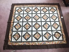 Beautiful Handmade Quilted Fabric Sea Shells No backing 52x64" Ready to back