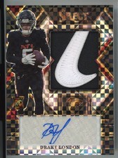 2022 Panini Select Drake London Black Rookie Patch Auto 1/1 Nike Swoosh RPA