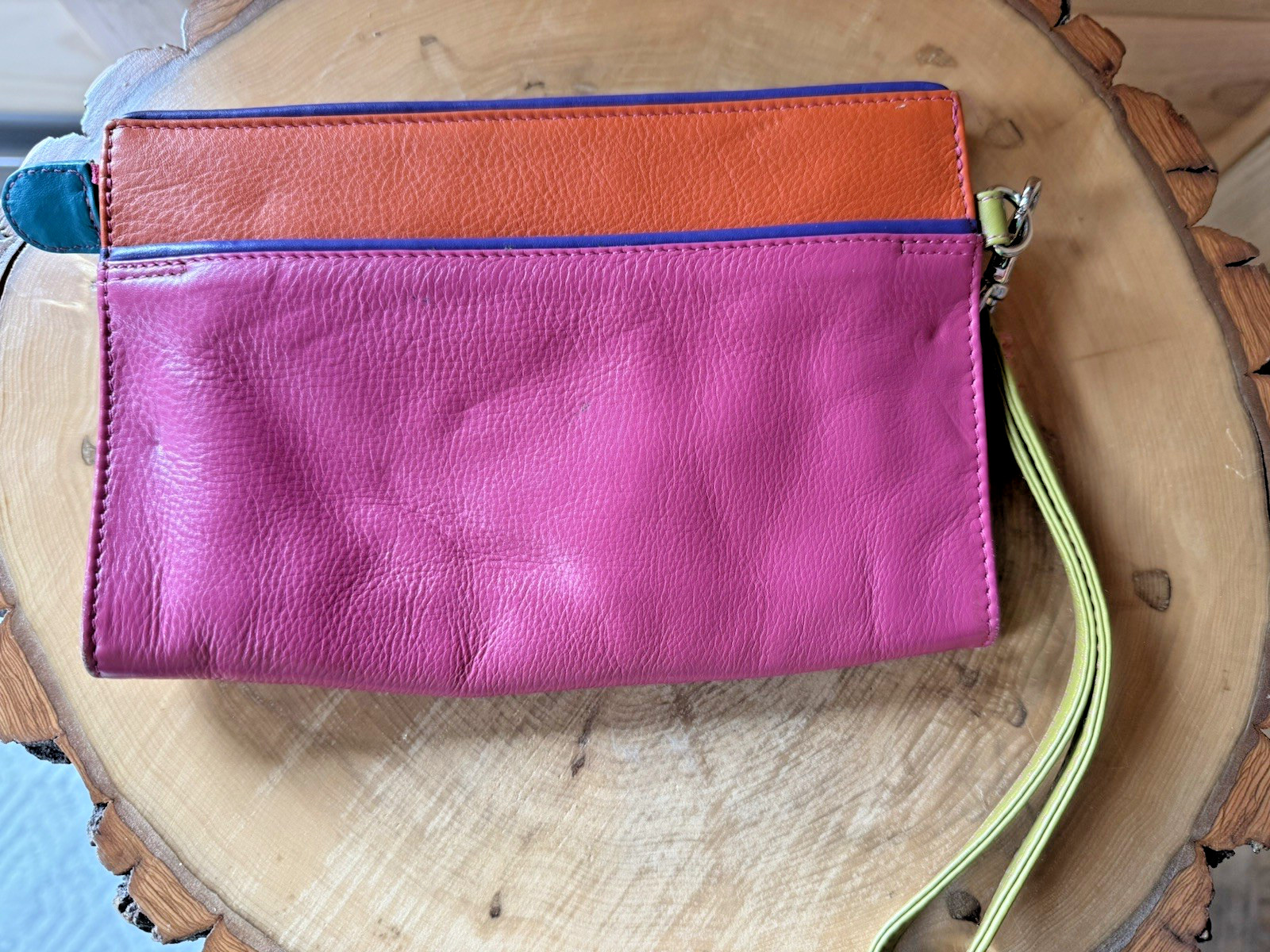 ili NY Leather Multi Colored Block Pattern Women'… - image 2