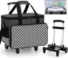 Sewing Machine Trolley Bag with Detachable Trolley & Support Board Black / White
