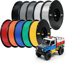 PLA plus 3D Filament Bundle, 10 Rolls, 1Kg Spool, Ten Colors