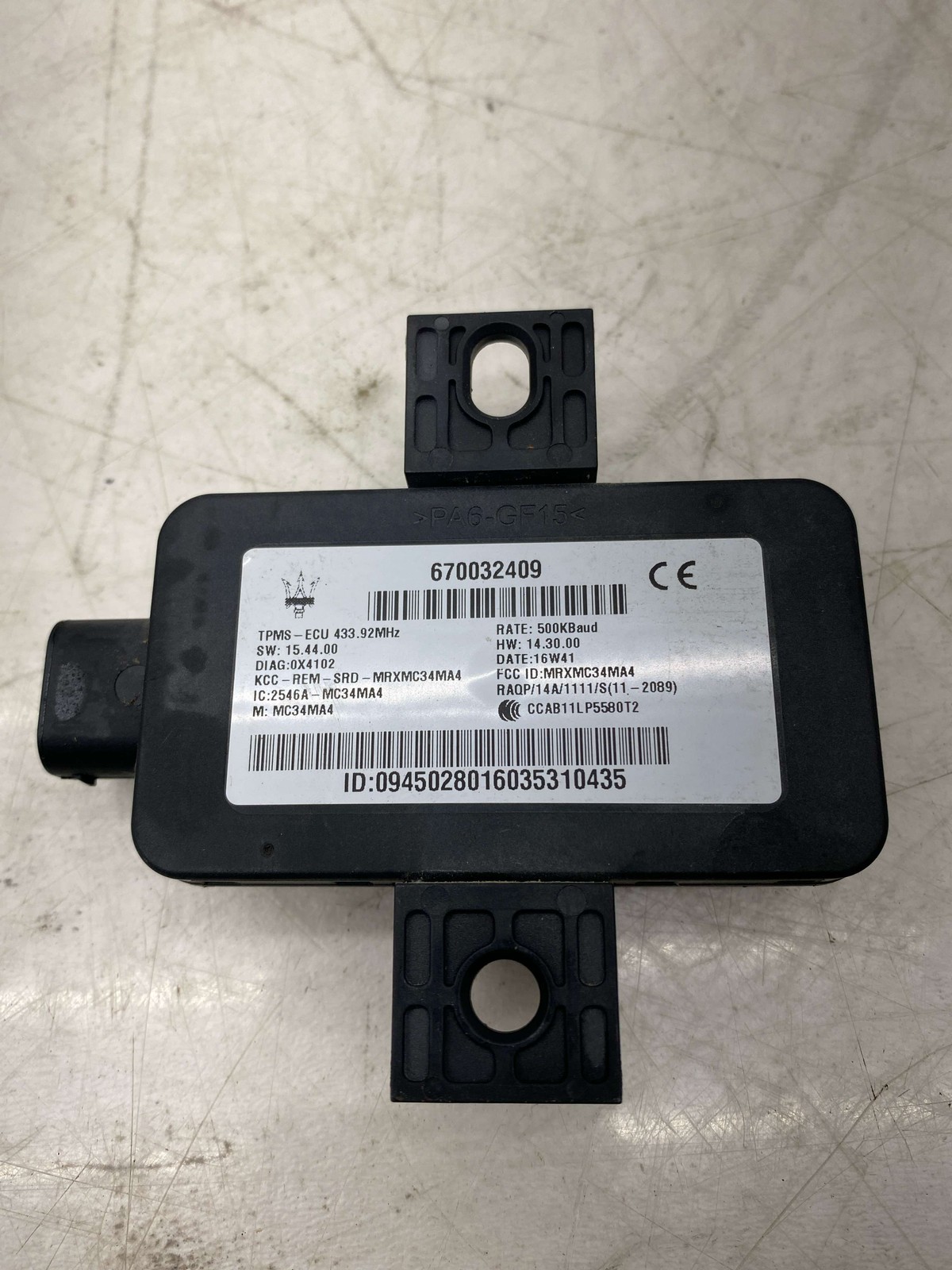 2017-2024 MASERATI LEVANTE M161 OEM TIRE PRESSURE ELECTRONIC CONTROL MODULE