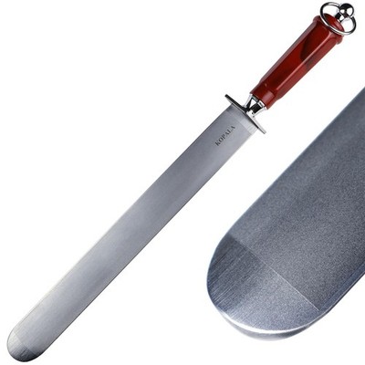 Sharpening Steel Flat Heavy-duty Honing Steel Rod 12 Inches Red