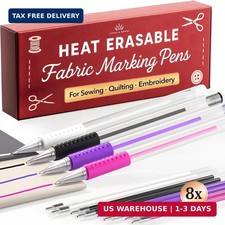 Lange  K nig Heat Erasable Fabric Marking Pens for Sewing - 4 Pens  8 Refills