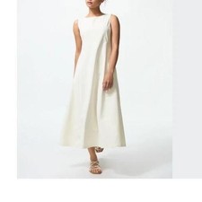 Uniqlo Women Ultra Stretch AIRism Sleeveless Dress Fit & Flare Off White Size XS