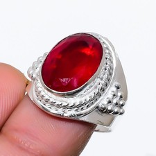 Red Garnet Gemstone Handmade 925 Sterling Silver All Size Ring For Gift