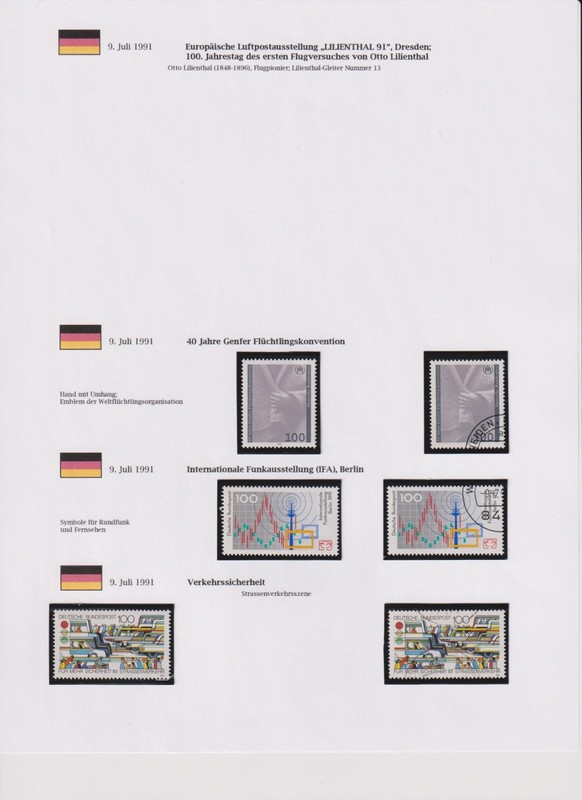 Germany BRD 1991 - "Fluechtling, IFA, Verkehrssicherheit" - MNH/used