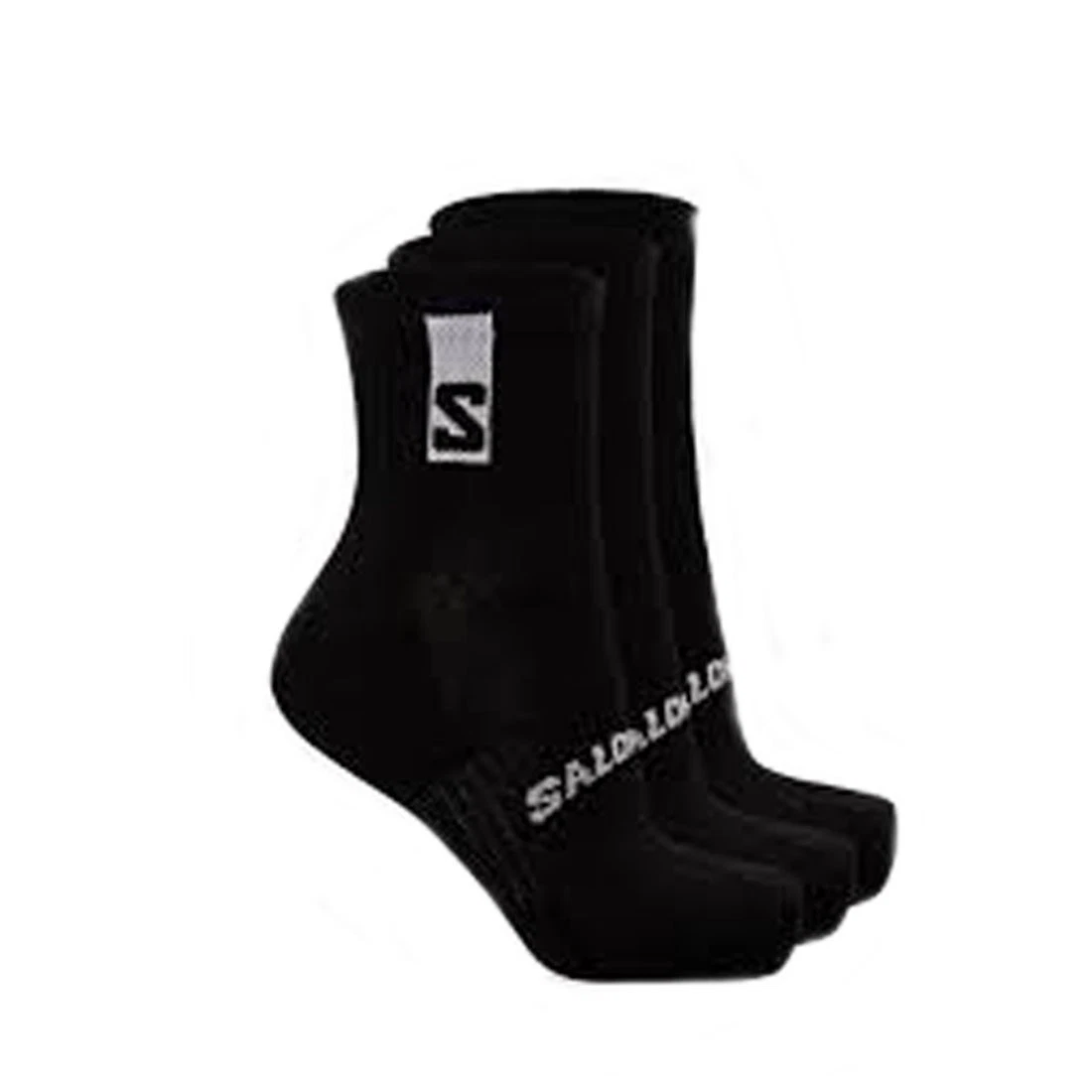 Salomon Everyday Ankle Socks 3-Pack Black Performance Cotton Blend C20866 NEW