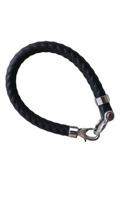 Timeless Unisex Omega Bracelet Made From Black Leather