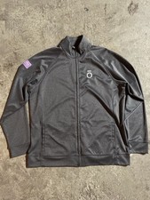 Alo Women s Gray Sweatshirt Sz XL Yoga Full Zip Pockets Mock Neck Track Jacket