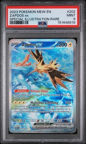 2023 POKEMON MEW EN-151 SPECIAL ILLUSTRATION #202 ZAPDOS EX PSA 9 SIR
