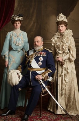 ROYC052 - König Edward VII., Königin Alexandra & Prinzessin Victoria - Druck 6''x4''