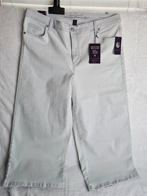 NEW Women's Gloria Vanderbilt Amanda wide leg crop Jeans Sz 16w. Stretch Flex.