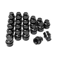 Set of 24, 15646250 Wheel Lug Nut Cap Black Plastic Covers Thread M27X2.0 for