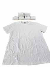 4 PACK Kirkland Mens LIGHTWEIGHT Cotton Crew Neck T-Shirts WHITE - X-LARGE