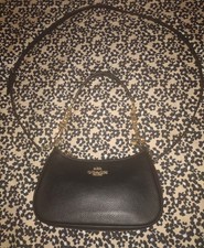 NWT COACH CA209 Teri Shoulder Bag Black Refined Pebble Leather New Free Shipping