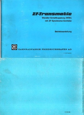 ZF -Transmatic Wandler-Schaltkupplung (WSK) mit Synchrongetr., Betriebsanleitung