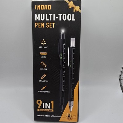 Inomo Multi-tool Pen Set 9 In 1 Multifunction Ballpoint Pens Screwdriver