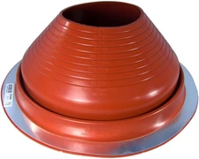 round Base Metal Roofing Pipe Flashing Boot: #8 RED(DF208RE) High Temp Silicone 
