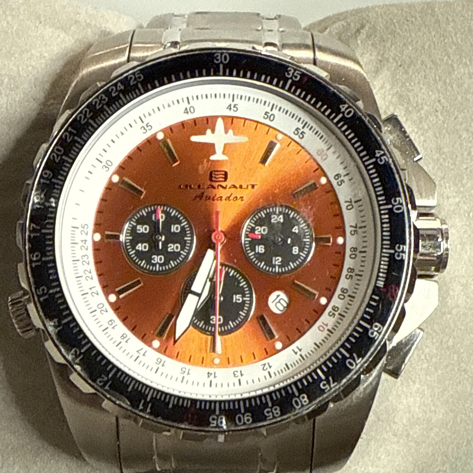 Oceanaut Aviador Orange Pilot Chronograph Date Watch — 第 2/4 张图片