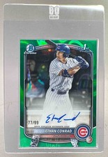 Ethan Conrad 2025 Bowman Draft Green Lava Refractor Chrome Auto 1st RC /99