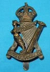 WW2 ERA THE ROYAL IRISH RIFLES MILITARY CAP BADGE SLIDER FIXING K/C WORLD WAR II