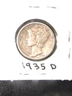 1935 D MERCURY SILVER DIME