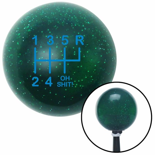 Blue Shift Pattern OS26n Green Metal Flake Shift Knob with M16x1.5 ...