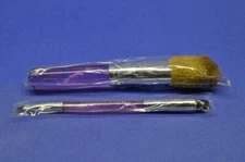 BAREMINERALS - 2 PC CLEAR PINK BRUSH SET - FULL FLAWLESS FACE, DBL END SHAPING