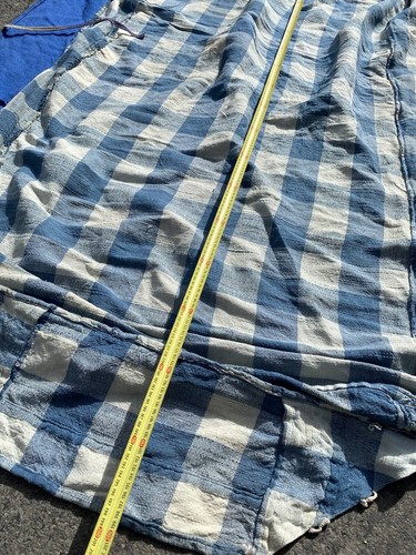 Tissu Coupon Ancien a Carreau XVIIIeme Linge Vêtement Époque Toile Matelas - Imagen 9 de 10
