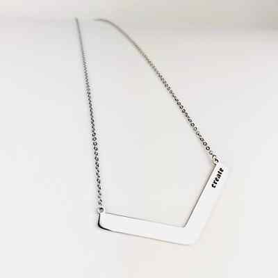Silver ''Create'' Arrow Pendant Necklace