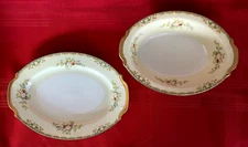Empress China Japan - Oval Serving Dish & Oval Platter  Floral Pattern Gold Trim