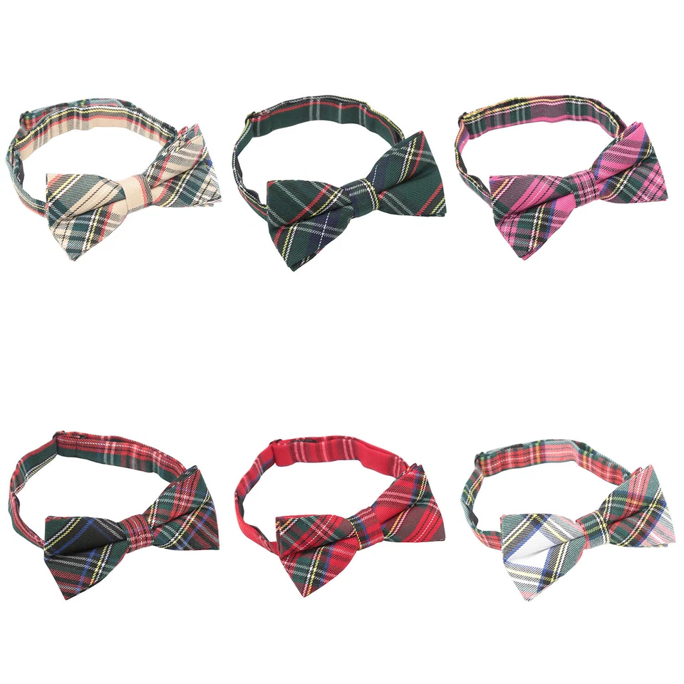 Mens Tartan Plaid Casual Formal Adjustable Pre-Tied Bow Tie by DQT
