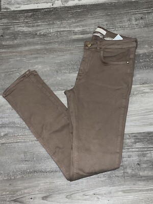 Z1975 Zara Basic Dept Denim Women's Mid Rise Skinny Jeans Cotton Blend Sz  Tan