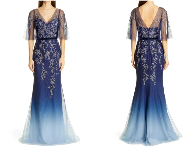 Marchesa notte ombre floral cheap dress