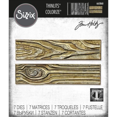 Tim Holtz ''WOODGRAIN COLORIZE'' Sizzix Thinlits Cutting Dies 665860 MSRP $37