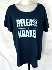 Release The Kraken Hockey NHL Blue Shirt Women's XL