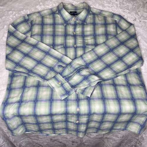 GAP Men's Classic Fit Green Plaid Long Sleeve Button-Up Shirt Sz XL - Picture 3 of 9