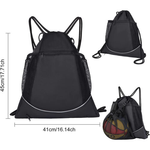 Kordelzug Fußball Taschen Basketball Bag Drawstring Rucksack Turnbeutel Tasche - Bild 10 von 12