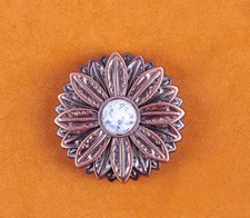 10PCs 30*30MM Artistic Metal Flower Antique Copper Concho with White Turquoise