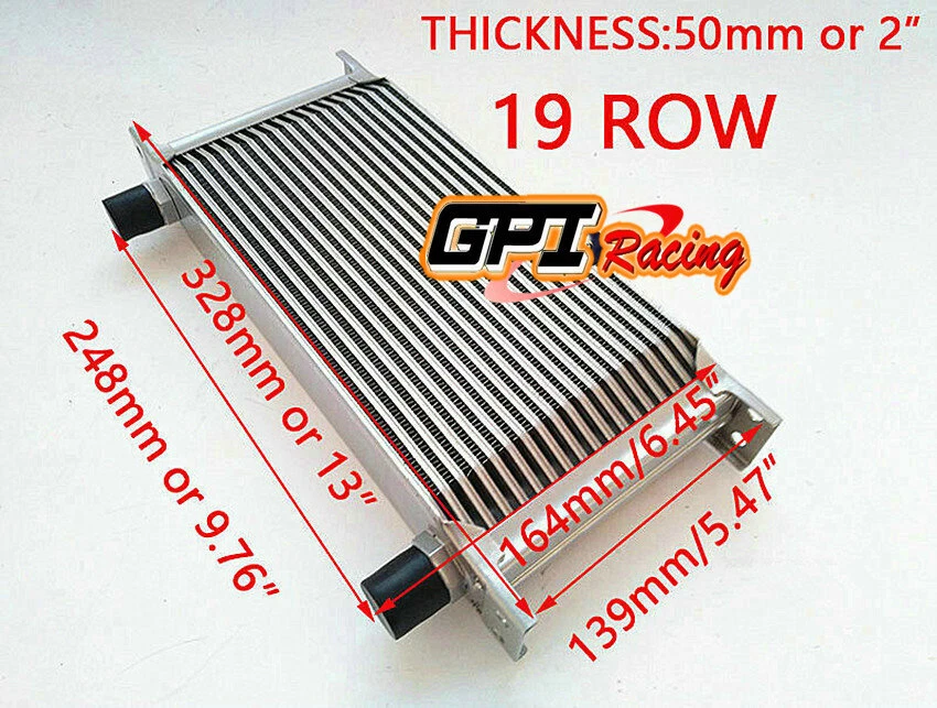 Universal 19 filas 10 AN refrigerante transmisión motor aluminio enfriador de aceite plateado Foto 2 de 3