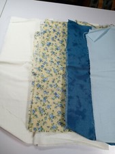Fabric Lot of 3 Fat Quarter PLUS 1/2 Yard Coordinated Blues -100 Cotton-NEW