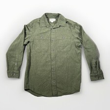 Duluth Trading Co Shirt Mens Size M Slim Fit Green Long Sleeve Button Down