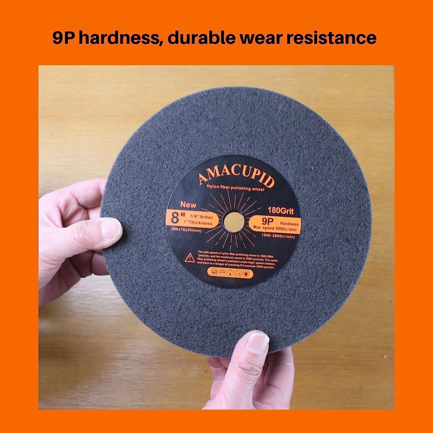 Deburring Wheels Nylon Fiber Wheel 8" 9P Hardness For Bench Grinder 180 Grit new 7445033275248