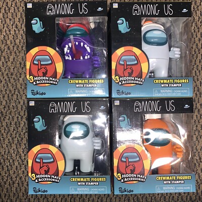 Among Us Crewmate Set Of 4, 4.5 Inch Figure with Stamper Series 1 New